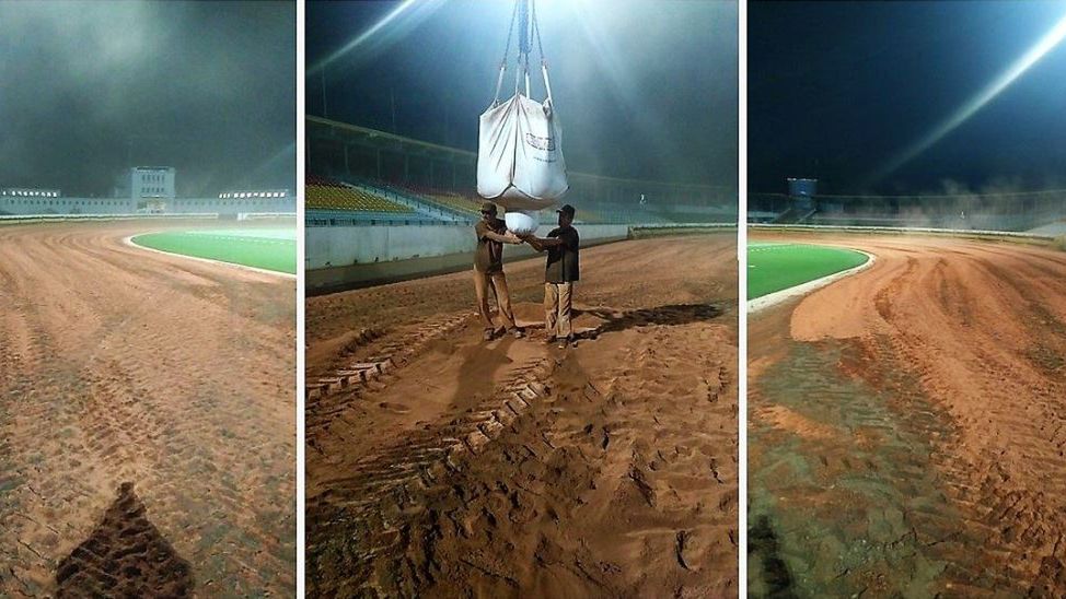 Prace na torze Stadionu Olimpijskiego we Wrocławiu