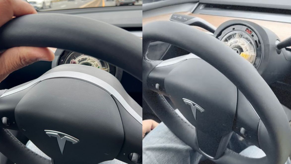 Uszkodzona kierownica Tesli 
