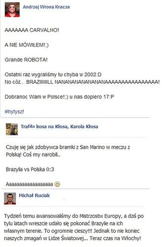 Polscy siatkarze byli w świetnych humorach po wygranej z Brazylią (źródło: Facebook)