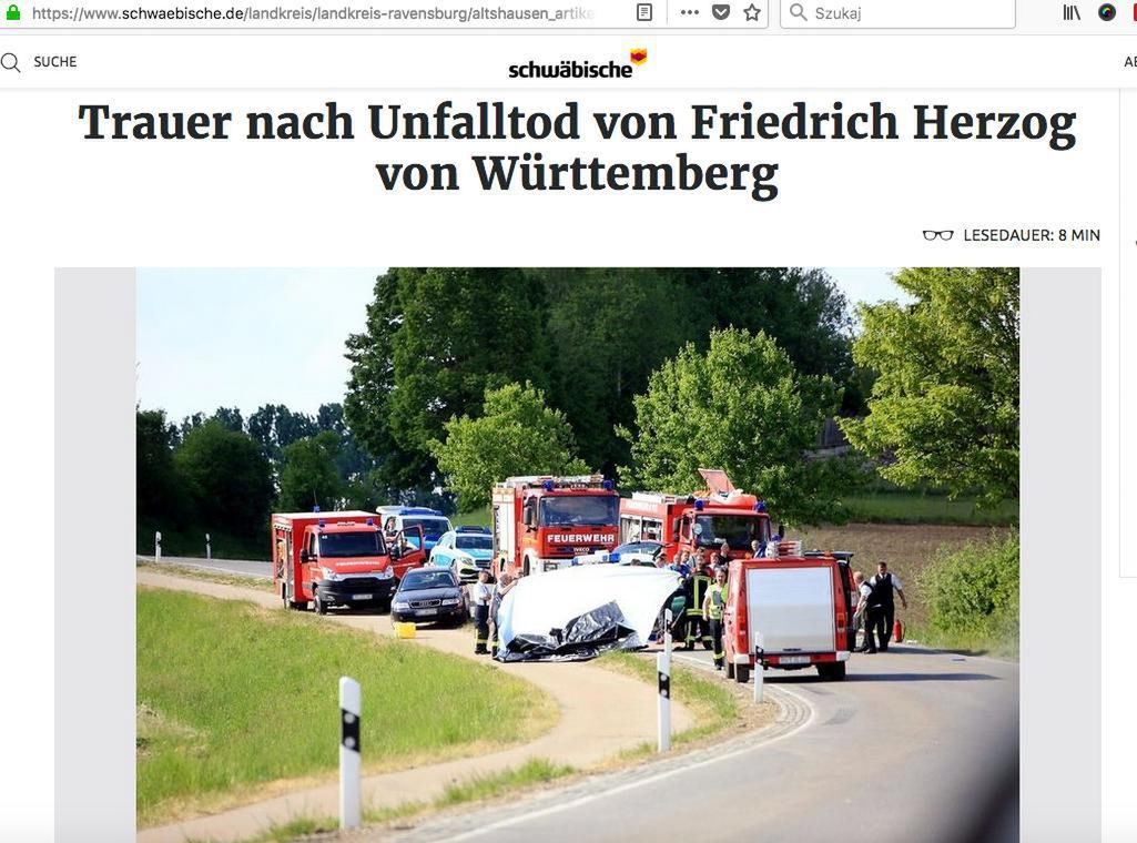 Fryderyk Filip Wirtemberski nie żyje
