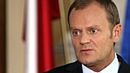 Premier Donald Tusk na konferencji.