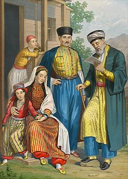 Tatarzy krymscy w swoich strojach tradycyjnych - 1880 r. 
