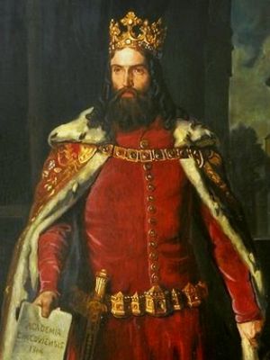 Portret Kazimierza Wielkiego autorstwa Leopolda Löfflera (fragment) 