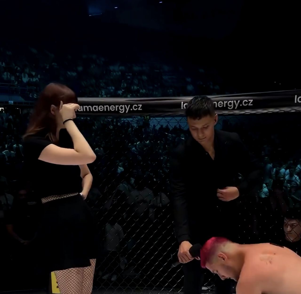 An MMA fighter wanted to propose to his beloved in the octagon.