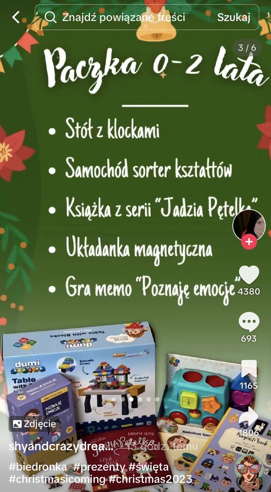 Zawartość paczek świątecznych dla pracowników Biedronki i ich dzieci