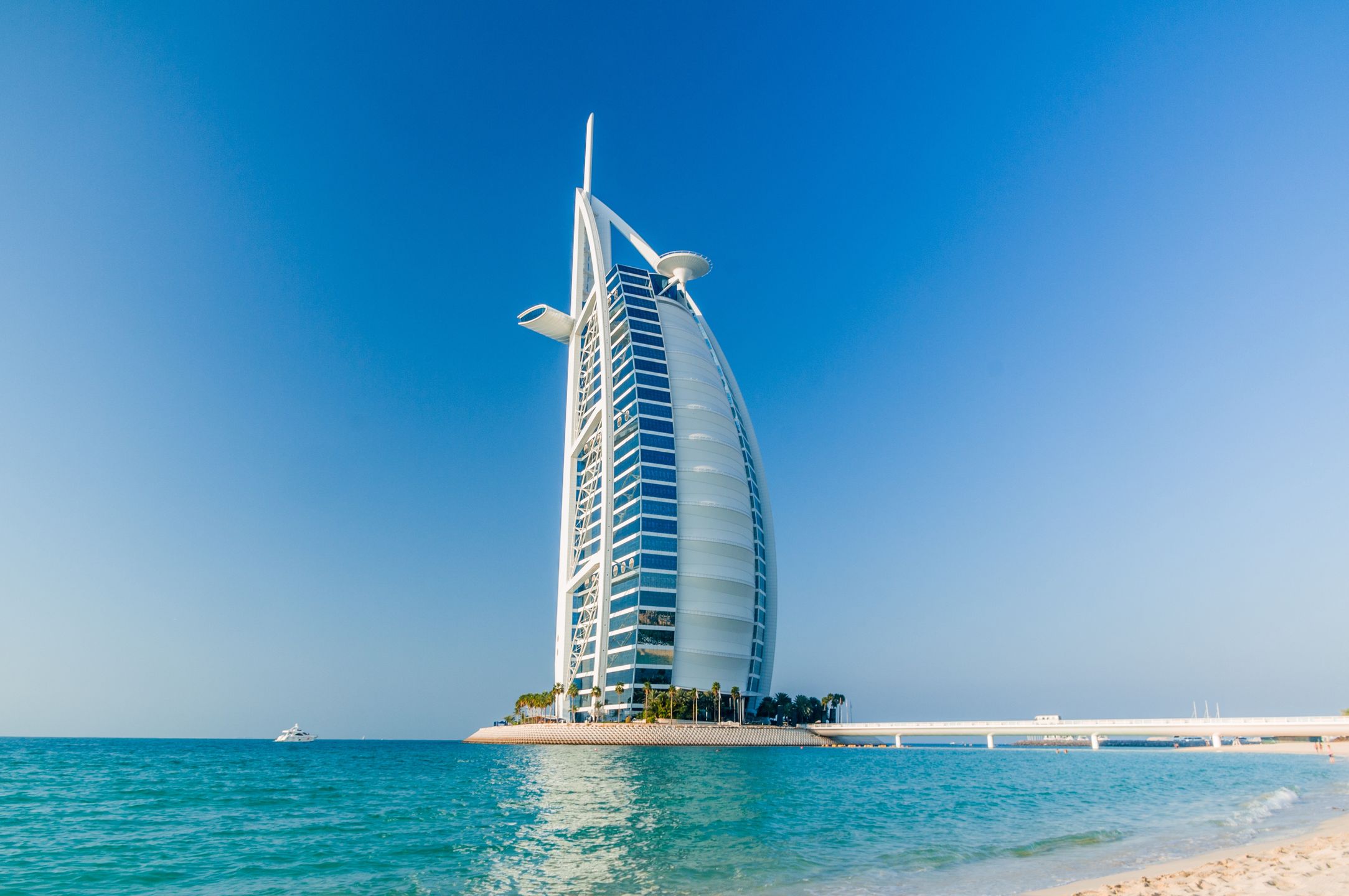 Widok na hotel Burdż al-Arab