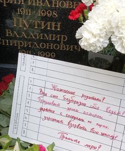 Rosjanie zostawili kartkę na grobie rodziców Putina. Mocne słowa