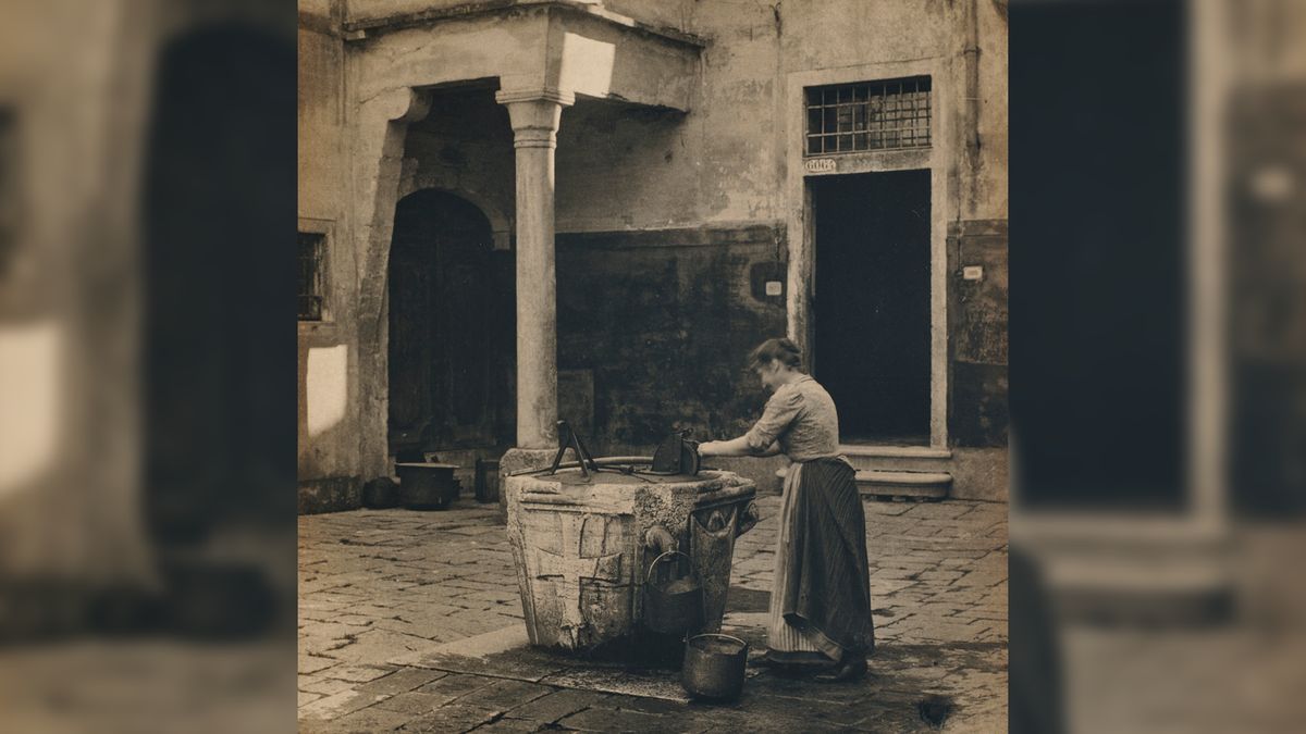 Zdjęcie z podróży poślubnej Stieglitza i jego pierwszej żony. Wenecja, Włochy, rok 1894,