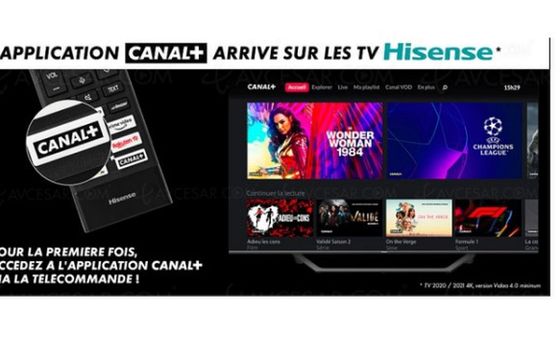 Canal+ z własnym przyciskiem na pilocie jednego z telewizorów