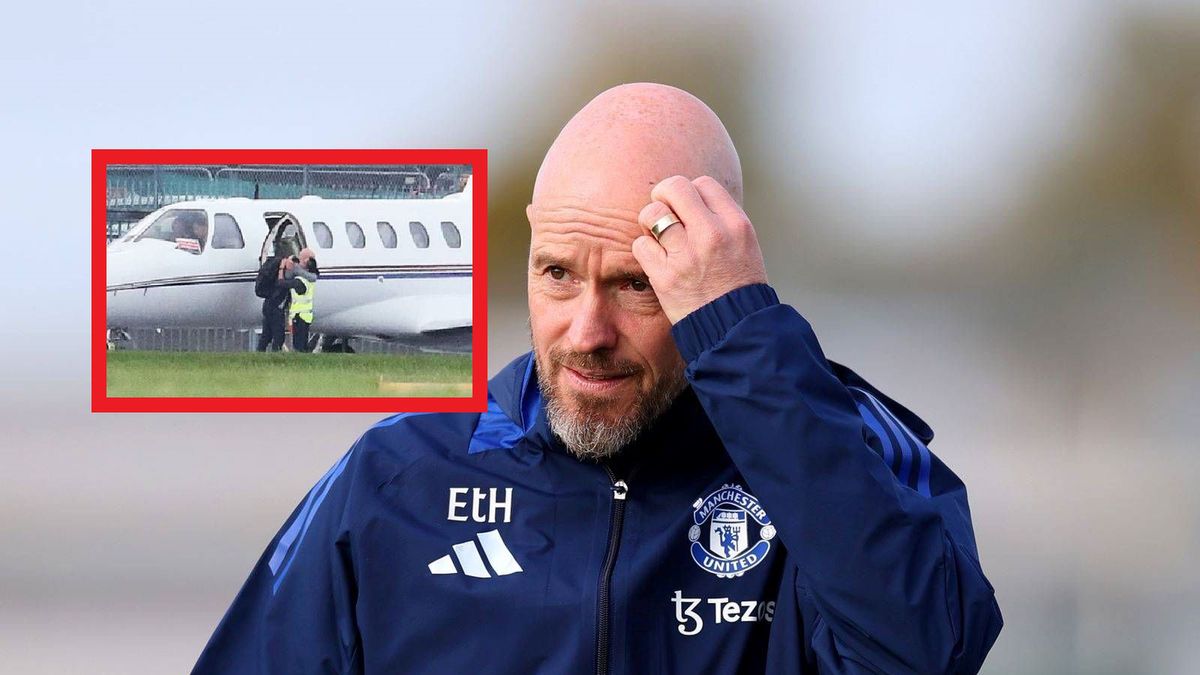 Getty Images /  Alex Livesey/Twitter The Sun / Na dużym zdjęciu Erik ten Hag, na małym Holender przyłapany na lotnisku