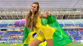 Narzeczony odpadł z mundialu, ona kibicuje innym. Taki strój założyła na mecz