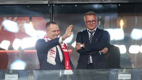 Karol Nawrocki na meczu reprezentacji Polski