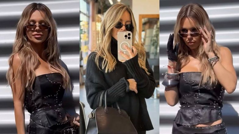 Doda pozuje w skórzanej miniówce 