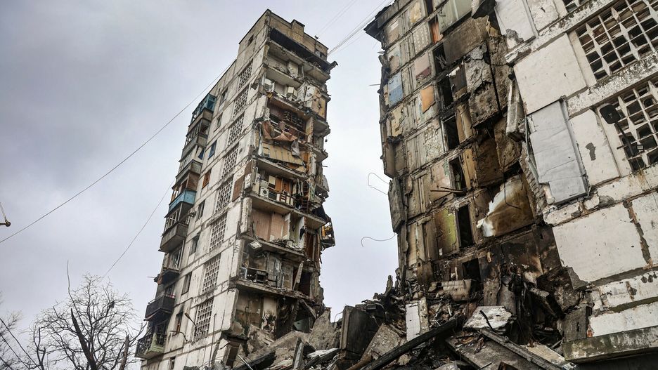 TemporaryA building damaged during fighting is seen in Mariupol, on the territory which is now under the Government of the Donetsk People's Republic control, eastern in Mariupol, Ukraine, Wednesday, April 13, 2022. (AP Photo/Alexei Alexandrov)AP