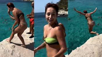 Mery Spolsky skacze z wysokiego klifu, a cała plaża ją dopinguje. Nieźle szaleje na wczasach? (WIDEO)