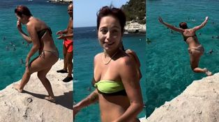 Mery Spolsky skacze z wysokiego klifu, a cała plaża ją dopinguje. Nieźle szaleje na wczasach? (WIDEO)