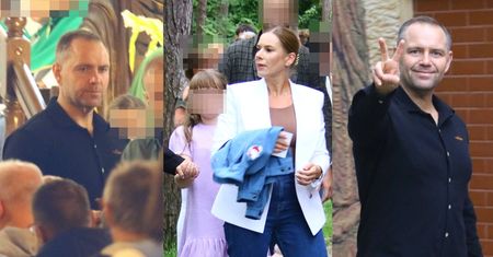 Karol Nawrocki wybrał się Z ŻONĄ I CÓRKĄ do kościoła w Juracie. Po mszy strzelał selfiaki z wiernymi (ZDJĘCIA)