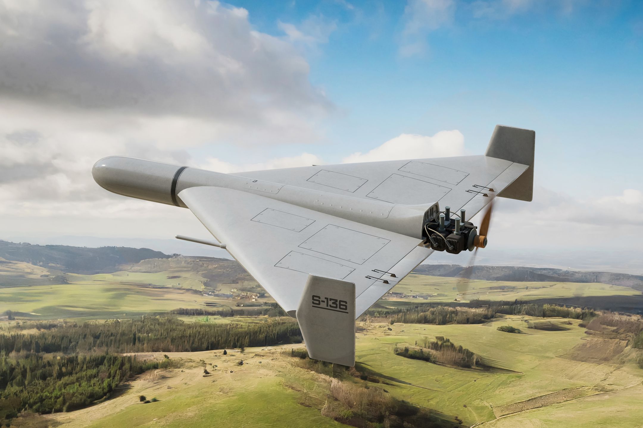 Military drone Shahed-136 (Geran-2) flying in the air. UAV combat mission - 3d renderingSergey Dzyubashahed, shahed-136, drone, geran, geran-2, geranium-2, UAV, loitering munition, aerial, weapon, war, military, flying, 3d, render, rendering, illustration, day, hesa, delta-wing, iranian, russian, explosive, shahed 136, combat, aircraft, warfare, unmanned, war, kamikaze, air, shahed, shahed-136, drone, geran, geran-2, geranium-2, uav, loitering munition, aerial, weapon, war, military, flying, 3d, render, rendering, illustration, day, hesa, delta-wing, iranian, russian, explosive, shahed 136, combat, aircraft, warfare, unmanned, kamikaze, air