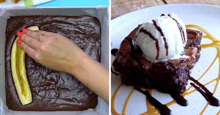 Bananowo-karmelowe brownie