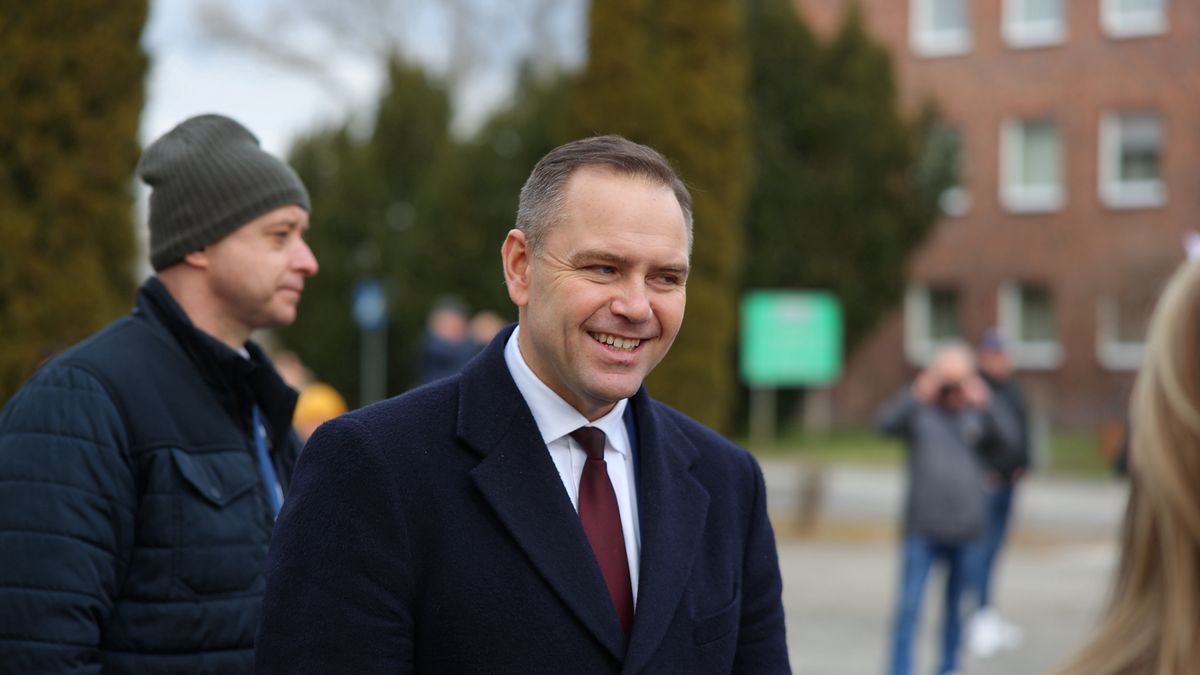 Karol Nawrocki, candidate for president of Poland, holds a press conference at the headquarters of Grupa Azoty in Kedzierzyn Kozle, Poland, on February 2, 2025. In the photo: KAROL NAWROCKI (Photo by Mateusz Birecki/NurPhoto via Getty Images)