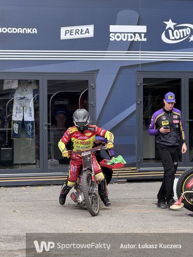 Kacper Woryna podczas treningu na torze w Lublinie