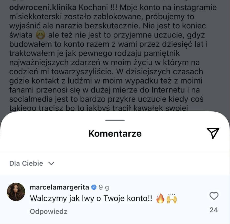 Marcela Leszczak wspiera Koterskiego