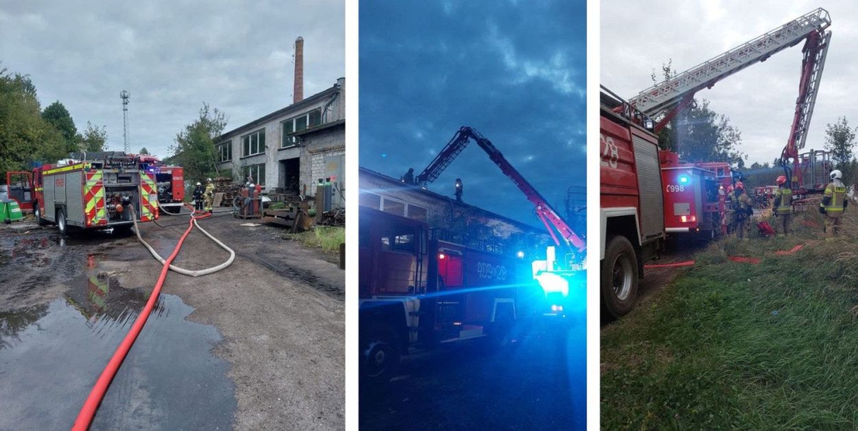 Kołczygłowy: Pożar w zakładzie drzewnym. Straty sięgają 100 tys. zł