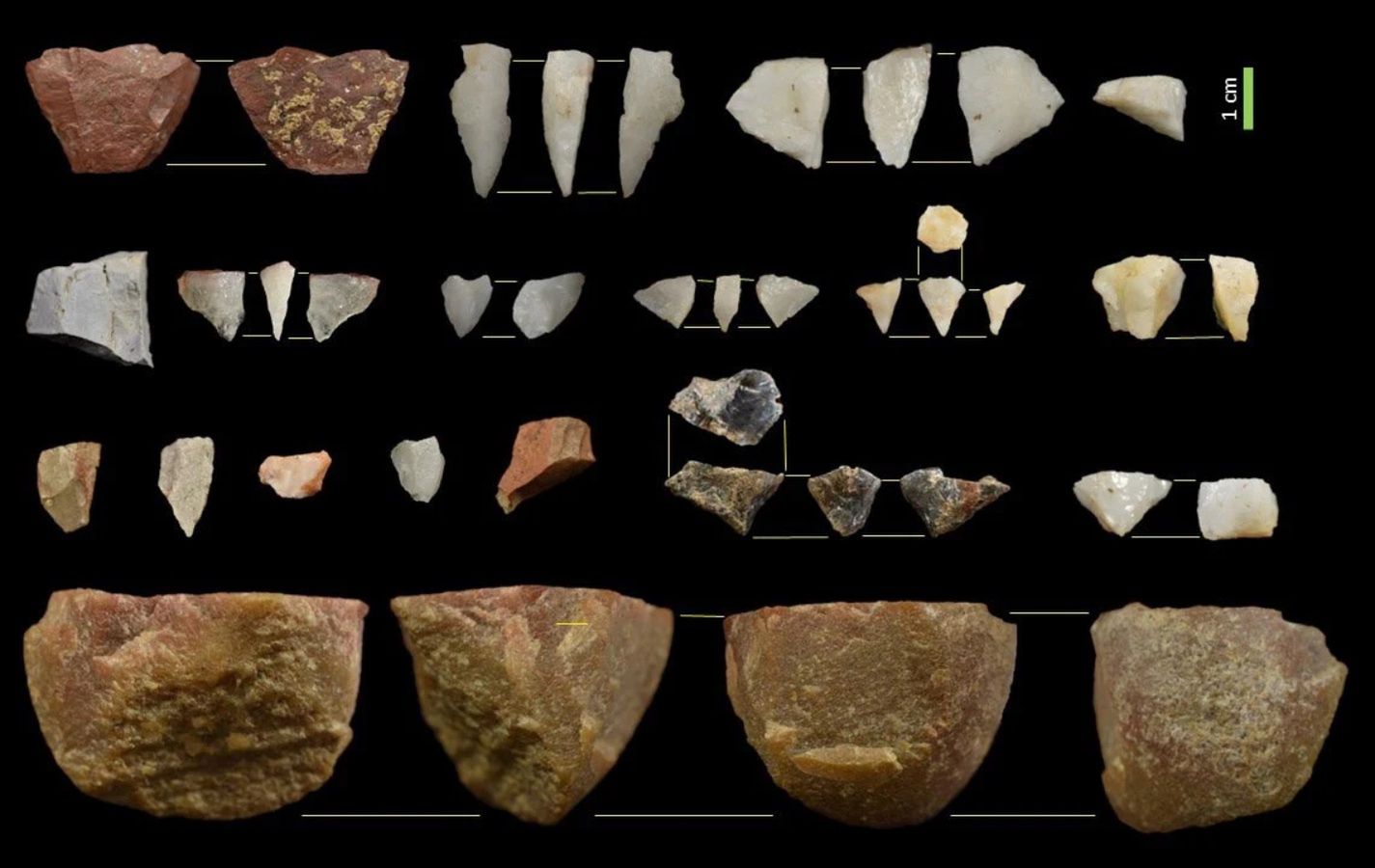 Rdzenie narzędzi kamiennych z czasów prehistorycznych