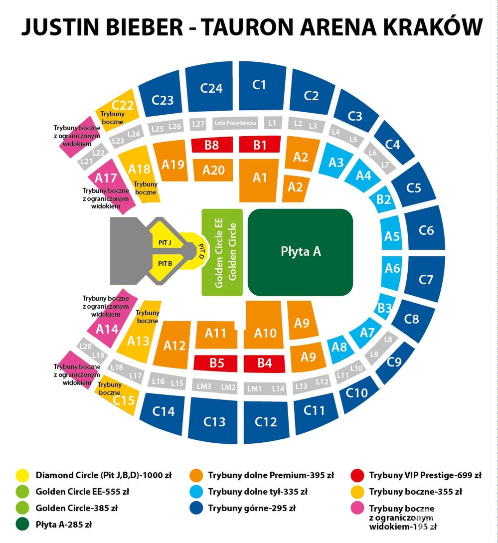Ceny biletów na koncert Justina w Polsce