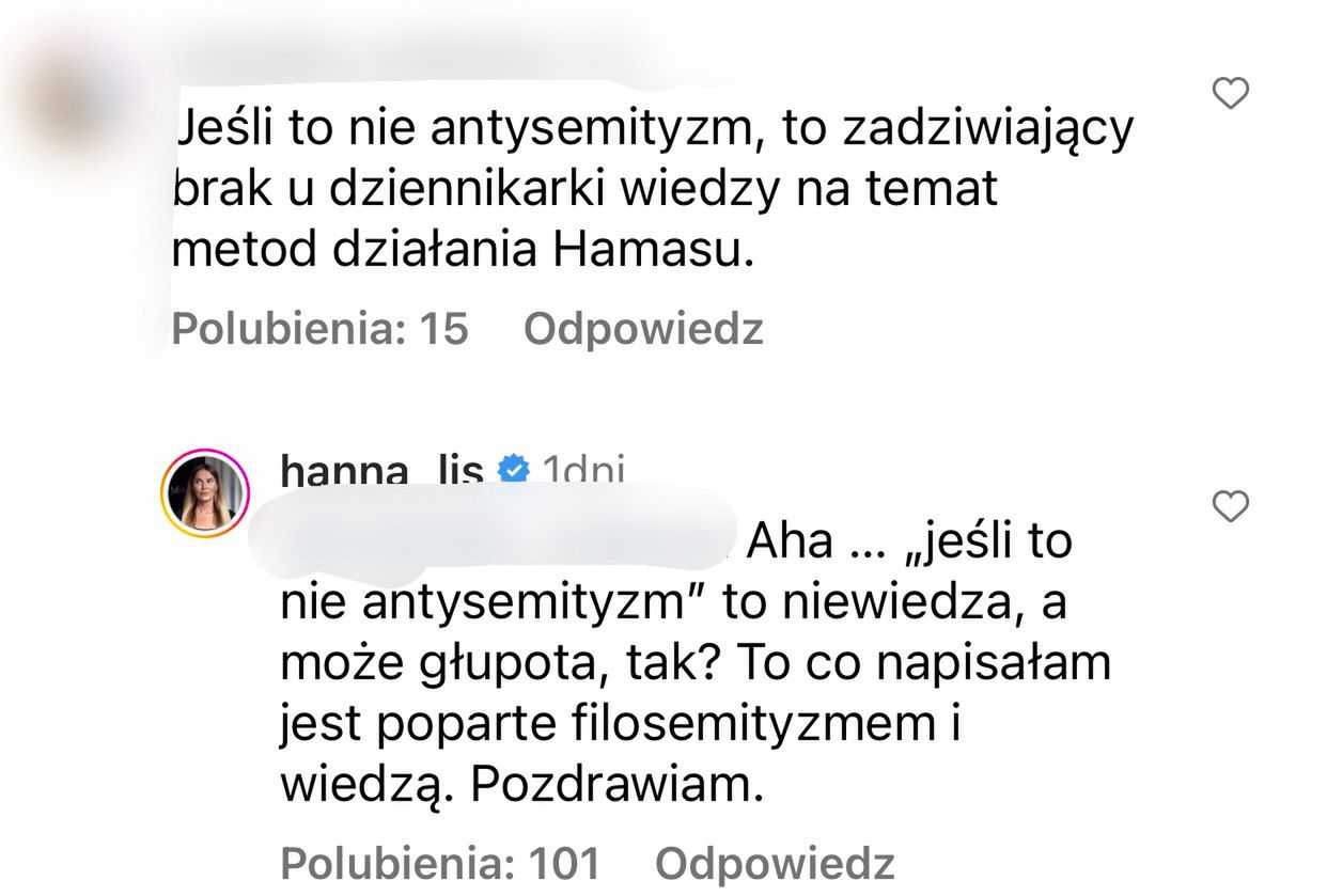 Ogrom komentarzy pod publikacją Hanny Lis