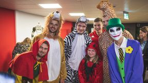 Nowa postać w Widzewie Łódź. Był też Robin Hood, Spiderman i Żyrafa z "Madagaskaru"