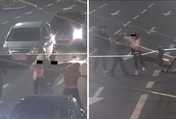 Bijatyka na środku drogi. Wszystko uchwyciły kamery