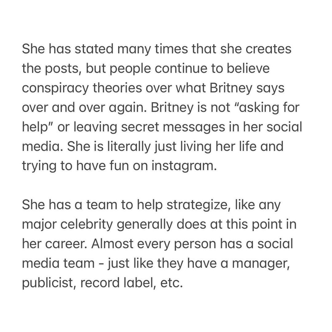 Oświadczenie w sprawie social mediów Britney Spears