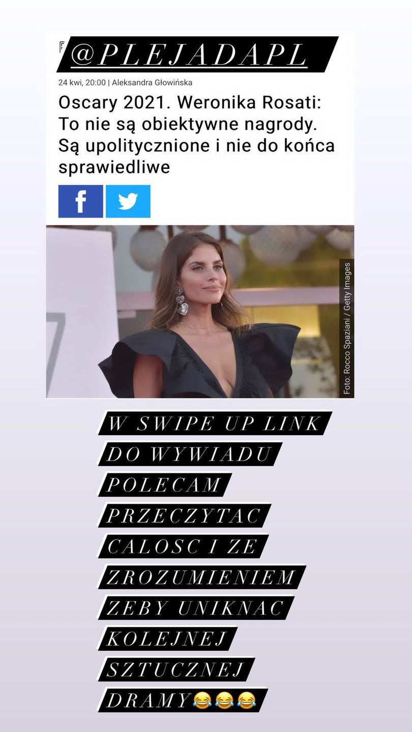 Weronika Rosati odpowiada Kindze Rusin