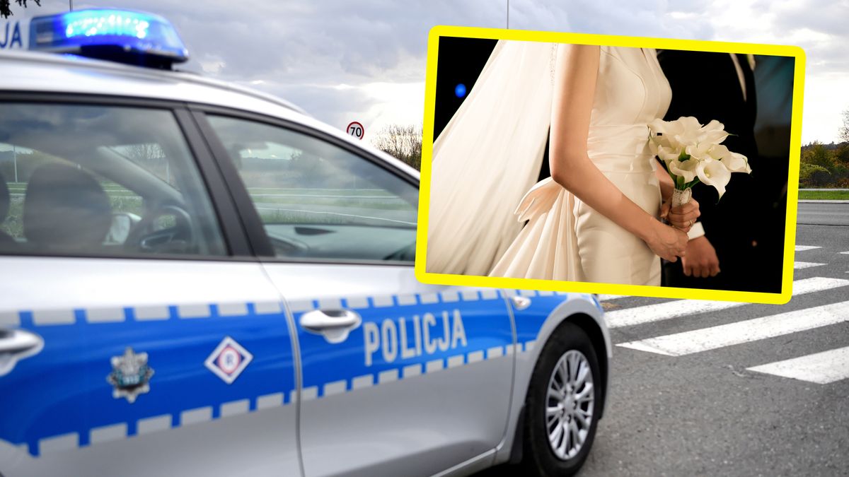 Izabela Grochowska z Warszawy przyjechała na swój ślub w eskorcie policji