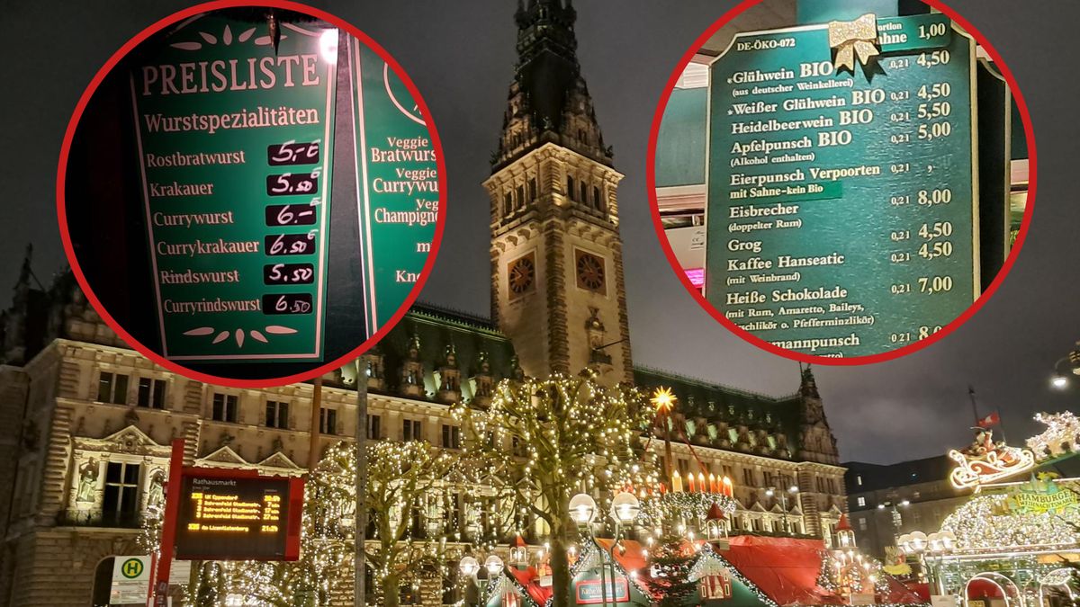 Główny jarmark w Hamburgu mieści się przed Ratuszem