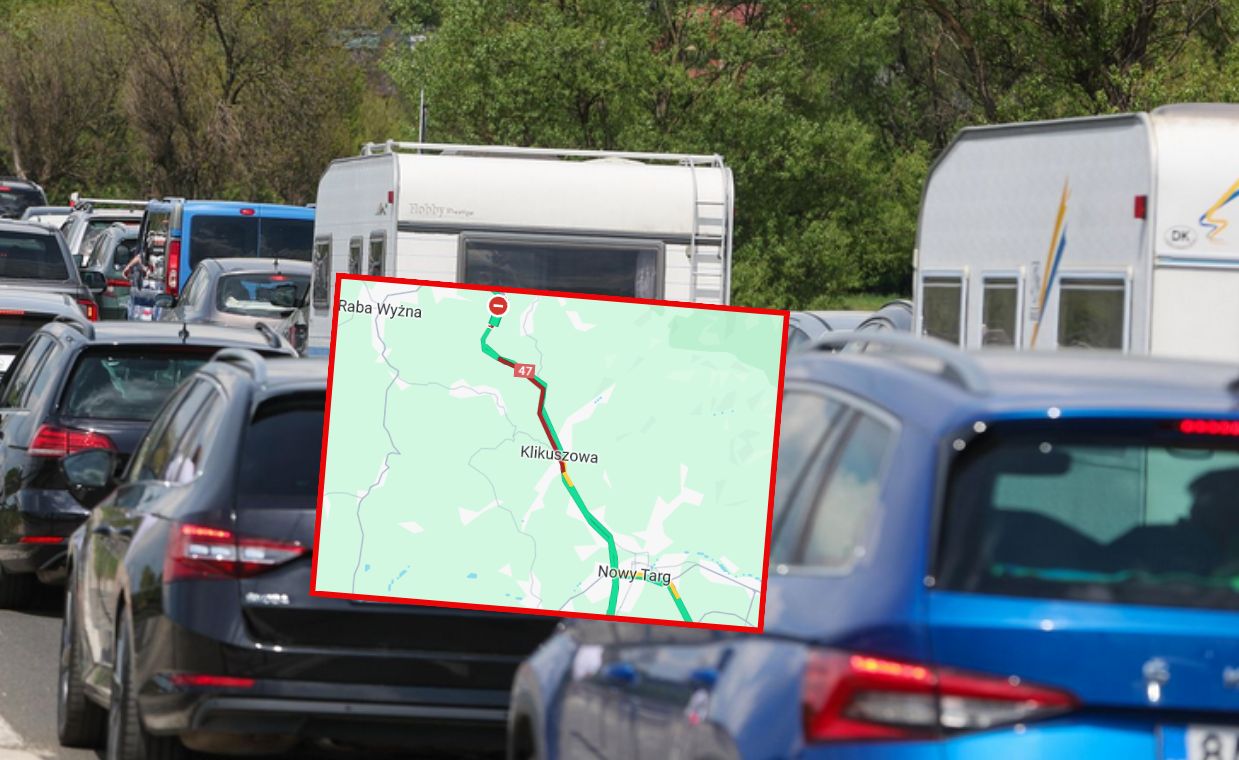 Siedem kilometrów korka. Popularna trasa znów stoi