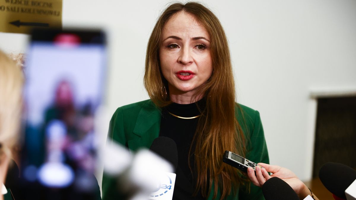 Minister of Family and Social Policy, Agnieszka Dziemianowicz-Bak, attends the parliament session in Warsaw, Poland on December 12, 2023.  (Photo by Beata Zawrzel/NurPhoto via Getty Images)