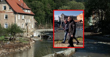 Pokazano wideo z prezydentem. Przyjechał na tereny powodziowe