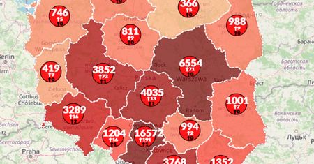 Koronawirus w Polsce. Śmierć kolejnych 10 osób. Oto aktualna mapa zarażeń