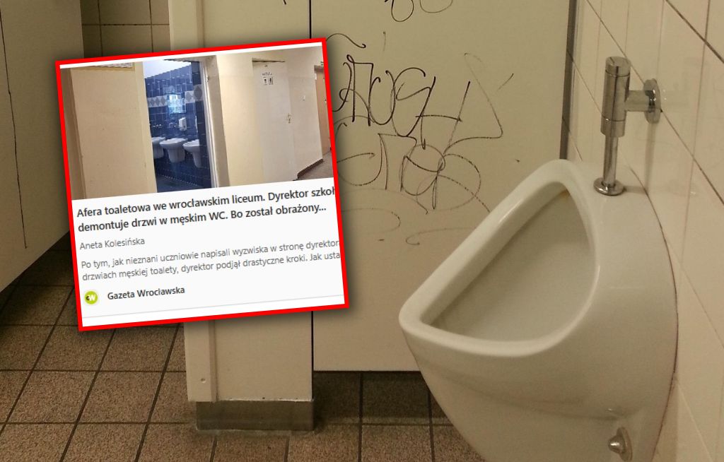 Dyrektor zdemontował drzwi od toalety w szkole. Wszystko przez wyzwiska?