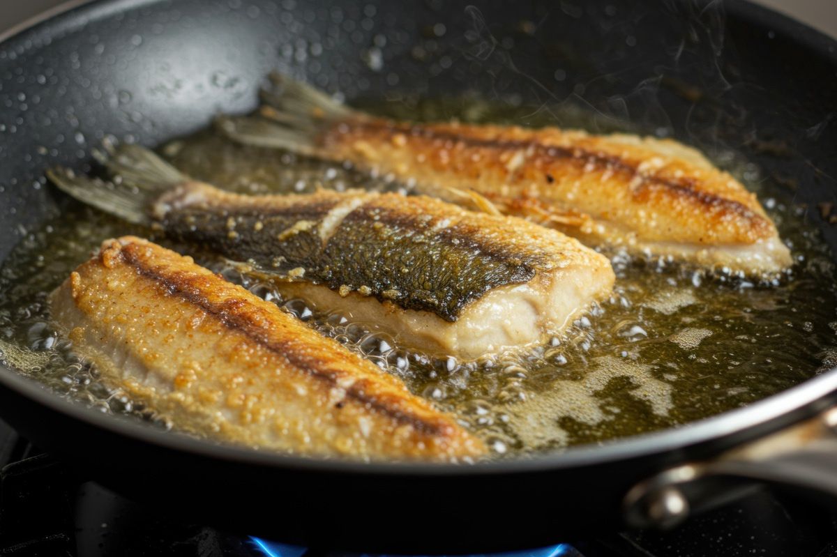 Posyp patelnię odrobinką przed smażeniem ryby. Nie będzie pryskał