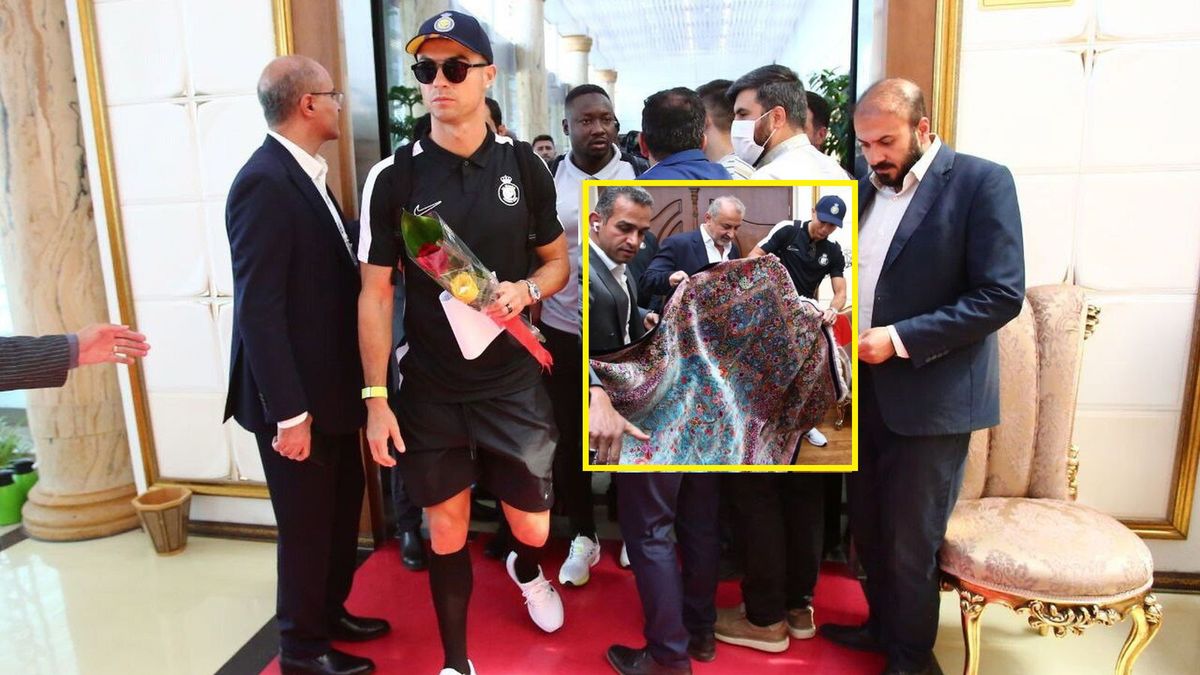 Cristiano Ronaldo powitany w Teheranie.