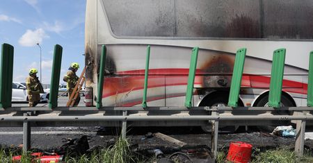 Pożar autokaru. W środku były dzieci