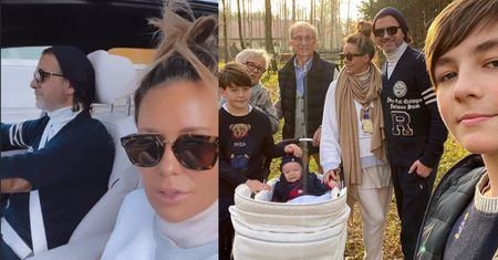 Małgorzata Rozenek z rodziną celebruje "party ozdrowieńców" i tłumaczy, dlaczego już chodzi w ŚNIEGOWCACH