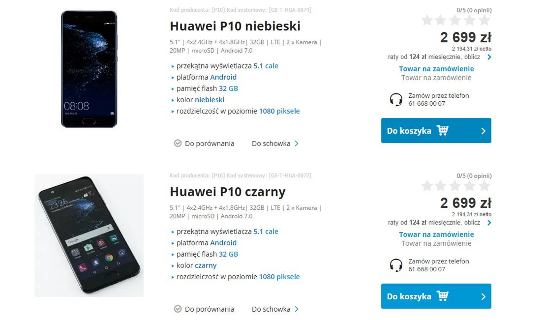 Huawei P10 trafił już do bazy sklepu Komputronik