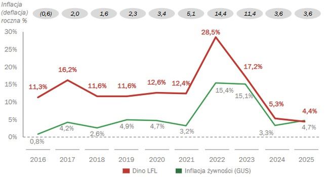 Wyniki grupy Dino Polska