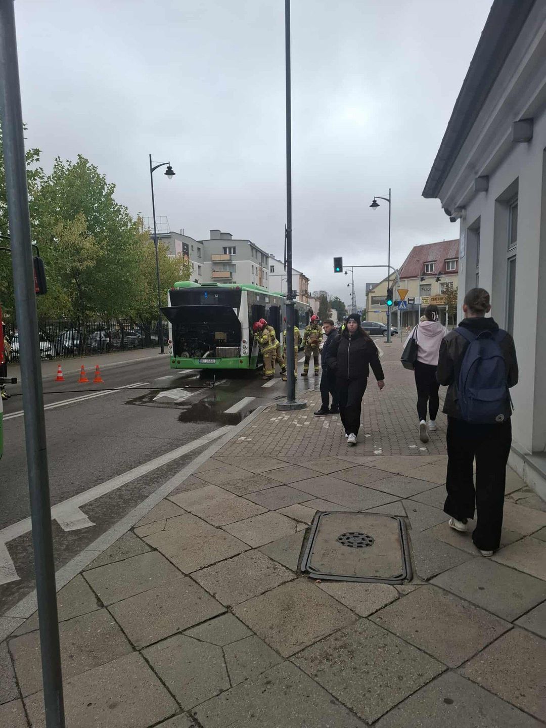Pożar autobusu w Białymstoku