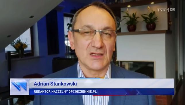 Adrian Stankowski jako redaktor naczelny portalu Gazeta Polska Codziennie jest ekspertem TVP.