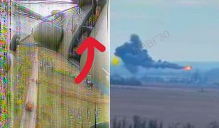 Rosyjski Mi-8 zestrzelony. Moment uderzenia w powietrzu pod Kurskiem